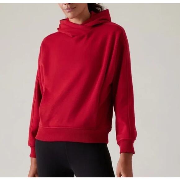 Athleta Tops - Athleta Women's Clover Berry Cozy Karma Hooded Sweatshirt Maroon Size Medium
